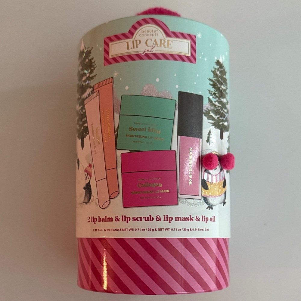 Lip nwt Care Set - 2 lip balms lip scrub lip mask and lip oil Pink and Green
